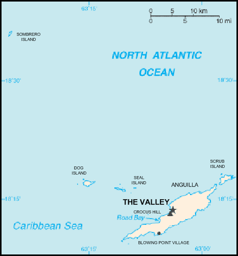 carte gographique Anguilla