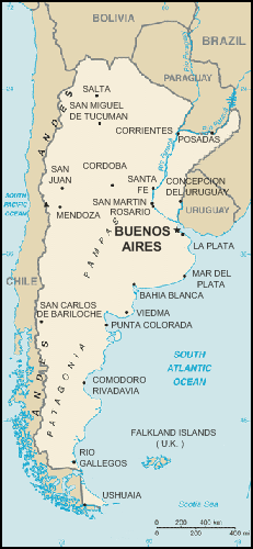 carte gographique Argentine