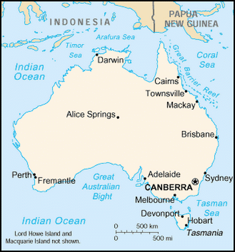 carte gographique Australie