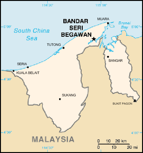 carte gographique Brunei