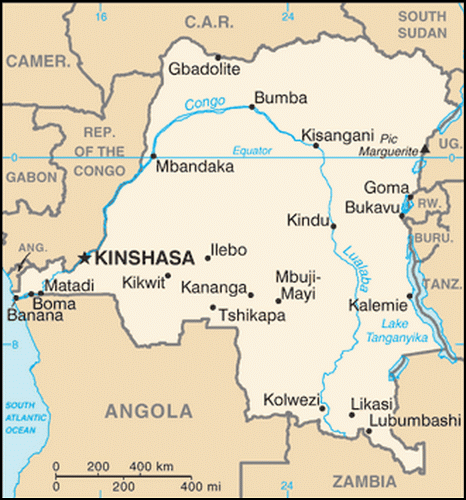 carte gographique Rp. dmocratique du Congo