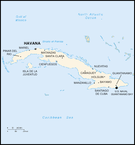 carte gographique Cuba
