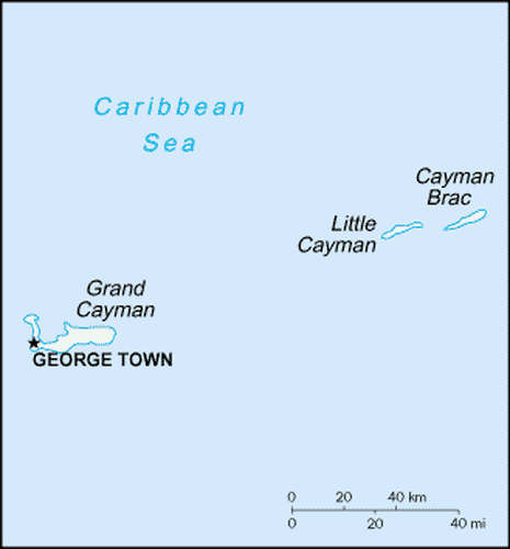 carte géographique Iles Caïmans