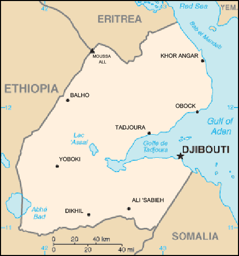 carte gographique Djibouti