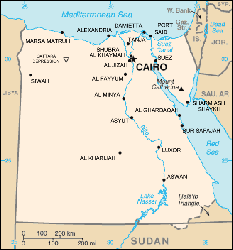 carte gographique Egypte