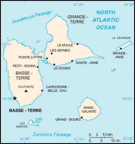carte gographique Guadeloupe