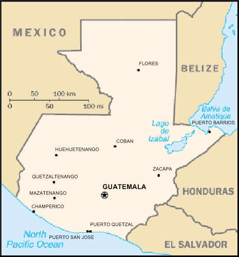 carte gographique Guatmala