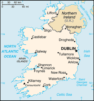 carte gographique Irlande