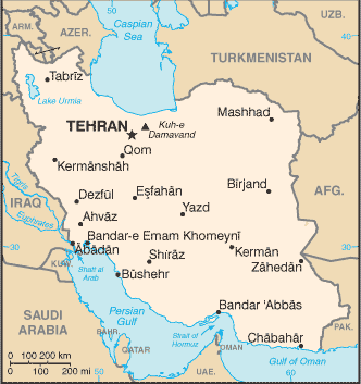 carte gographique Iran