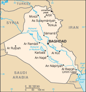 carte gographique Irak (ou Iraq)