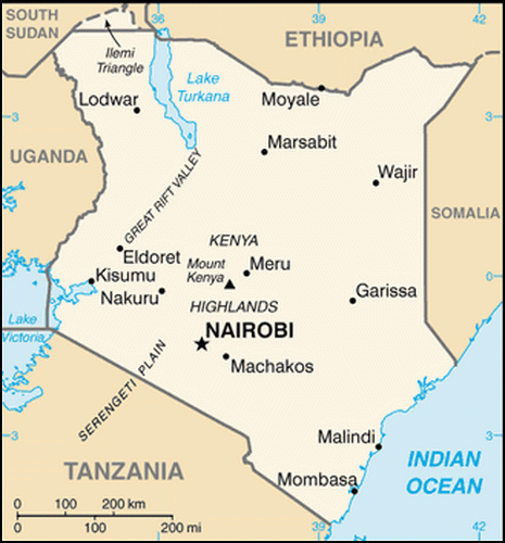 carte gographique Kenya
