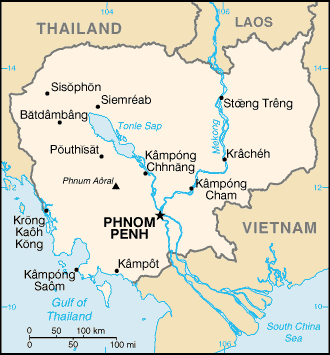 carte gographique Cambodge