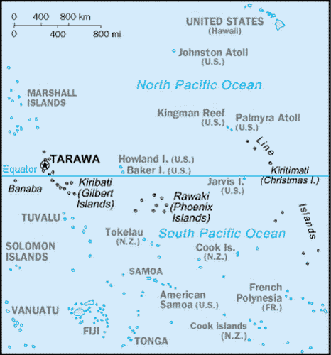 carte géographique Kiribati