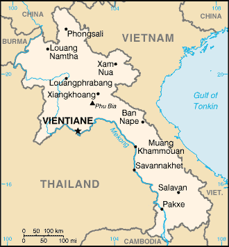 carte gographique Laos