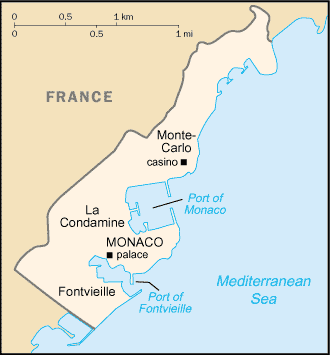 carte gographique Monaco