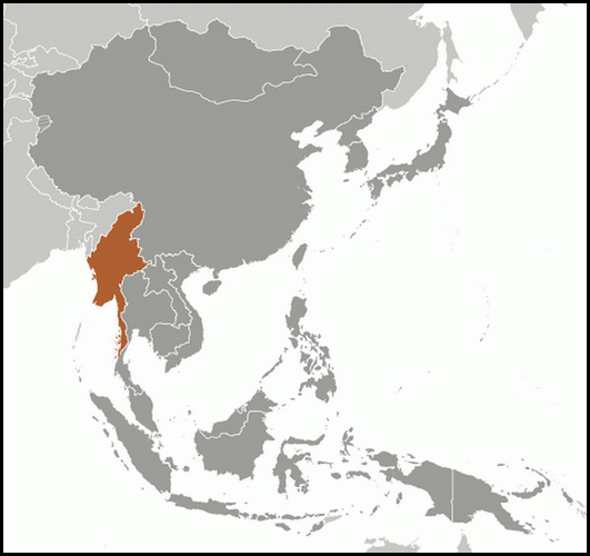  carte gographique Birmanie ou Myanmar 
