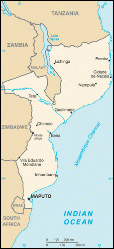 carte gographique Mozambique