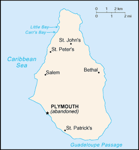 carte gographique Montserrat