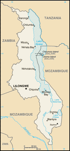 carte gographique Malawi