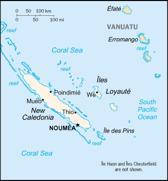 carte gographique Nouvelle-Caldonie