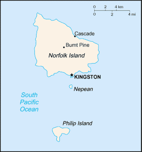 carte gographique Norfolk
