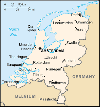 carte geographique de la hollande