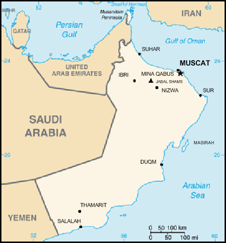carte gographique Oman