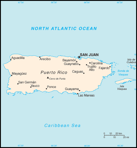 carte gographique Porto Rico