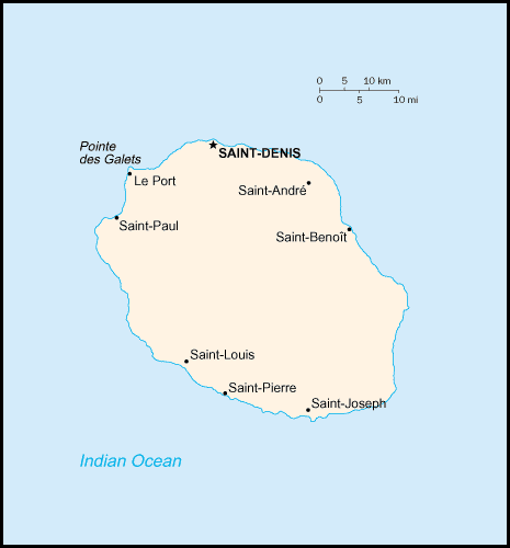 carte gographique Ile de La Runion