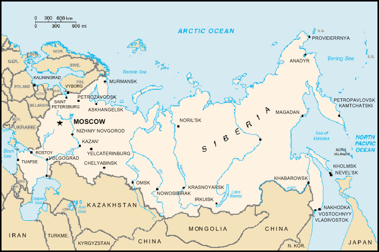 carte gographique Russie