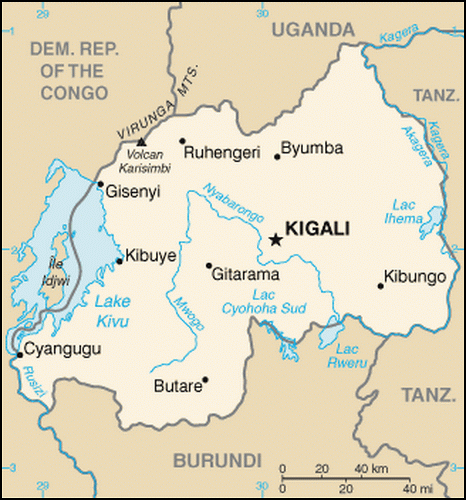 carte gographique Rwanda