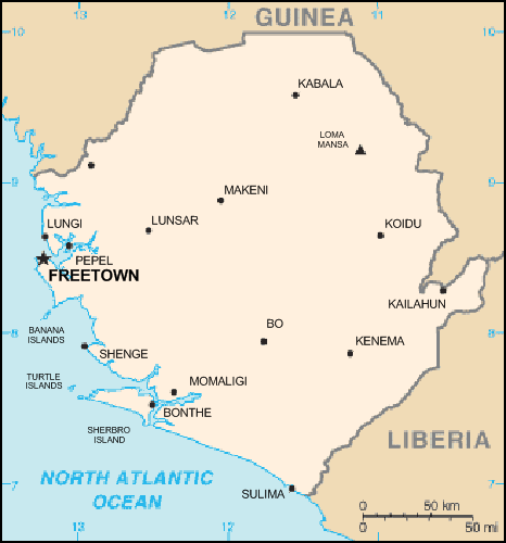 carte gographique Sierra Leone