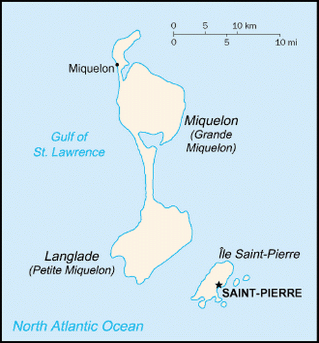 carte gographique Saint-Pierre-et-Miquelon