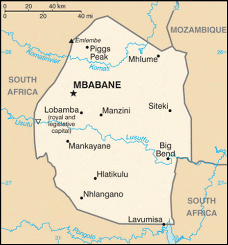 carte gographique Swaziland