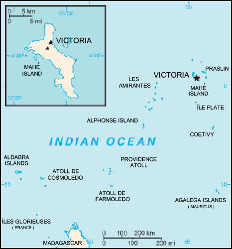 carte gographique Seychelles