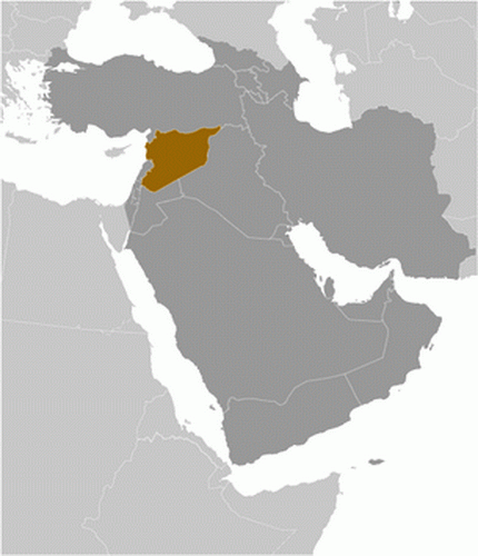 carte géographique Syrie