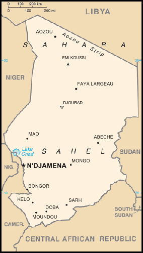 carte gographique Tchad