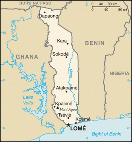 carte gographique Togo