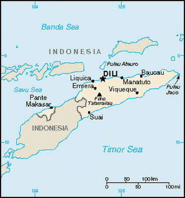 carte gographique Timor Oriental
