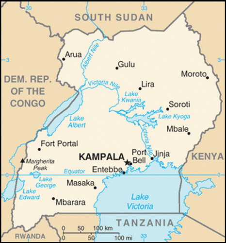 carte géographique Ouganda