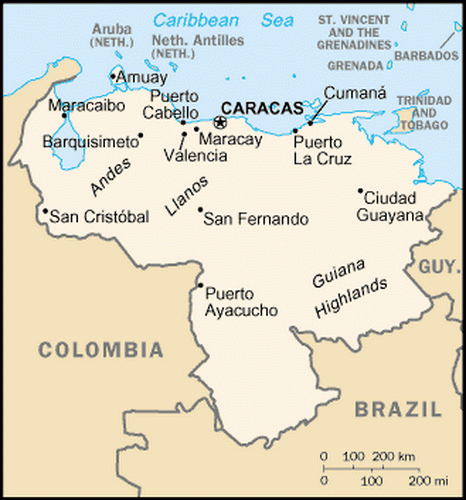 carte gographique Venezuela