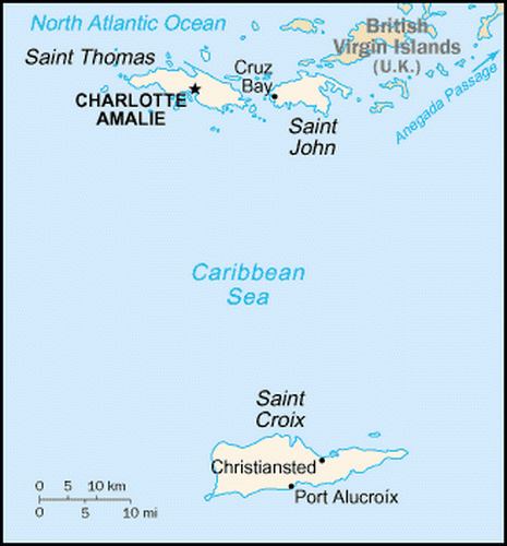 carte gographique Iles Vierges amricaines