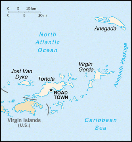 carte gographique Iles Vierges britanniques